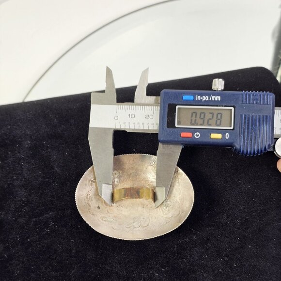 Navajo Malachite Stone Sterling Silver Kerchief Bandana Tie Native American USA - Picture 9 of 11